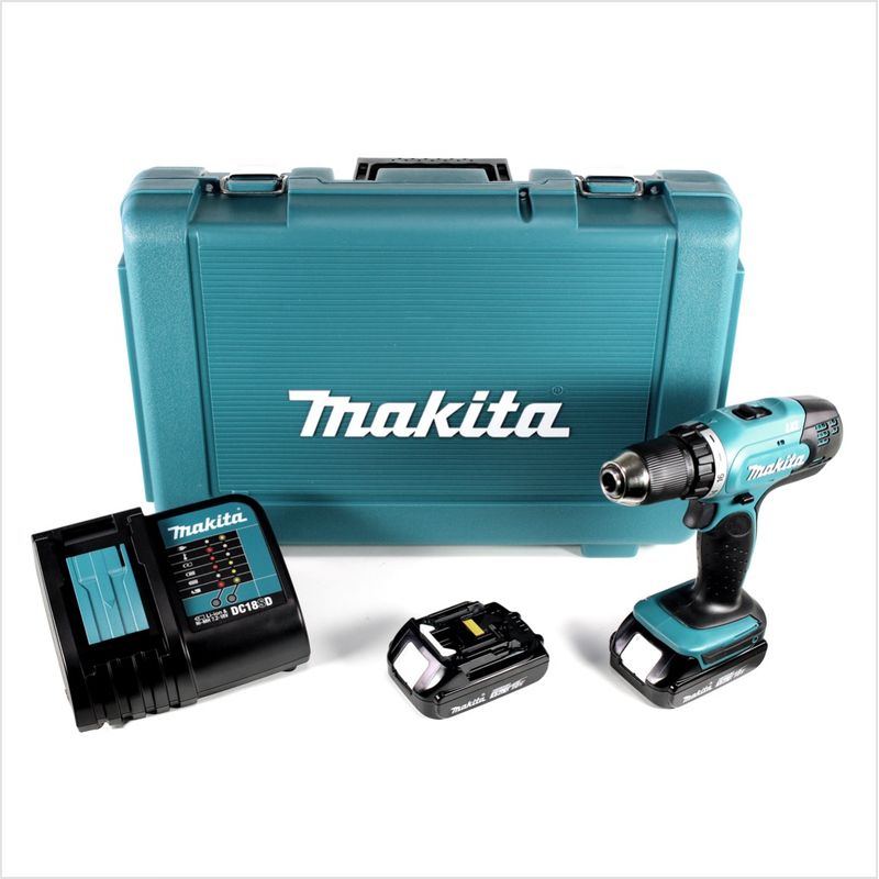 Makita – Perceuse-visseuse sans fil 18V avec 2 batteries 1,5Ah – Moteur Brushless – Couple 50Nm pour perçage précis – Coffret MAKPAC - DDF453SYE - Image 2