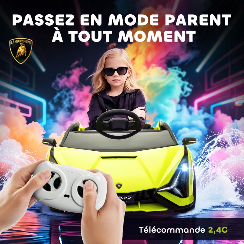 Homcom – Voiture électrique enfant 12V – Télécommande 2,4G – Sons et lumières – Siège ergonomique – Pour 3-5 ans – Charge max 25kg – Vert - Image 4