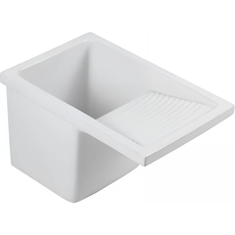 Indusa – Bac à laver en grès émaillé 39 x 60,5 cm – Profondeur cuve 34 cm – Couleur blanc brillant – Bac nu percé sans trop-plein - Image 6