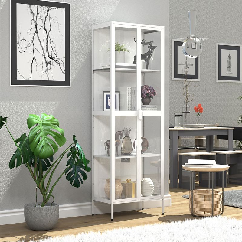 Vitrine en verre en acier Floka XXL 180x60x35 - VCM - Image 4