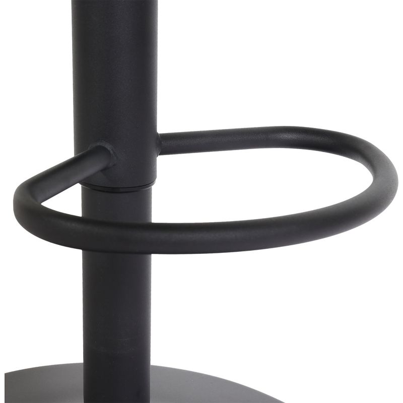 Tabouret de bar HWC-M6 avec accoudoir repose-pieds pivotant tissu/textile fer - gris clair pied noir - Image 4