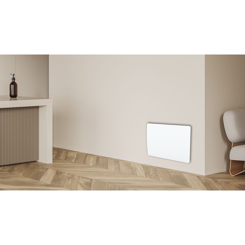 Carrera – Radiateur à inertie céramique 1500W – Thermostat Ecopilote LCD – Fixation murale – Design horizontal blanc - Image 2