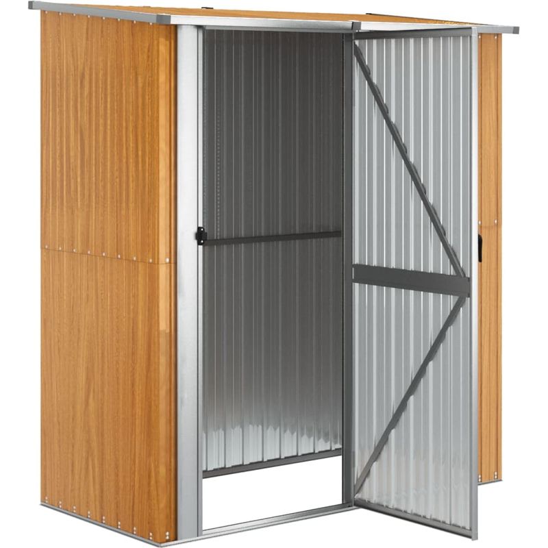 Vidaxl – Abri de jardin métal 180,5 x 97 x 209,5 cm – Acier galvanisé – Toit en pente pour évacuation des eaux – Porte verrouillable - Image 4