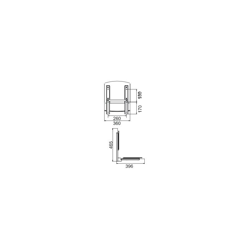KE Siège rabattable PLAN CARE Surface d'assise 360mm Aluminium argenté/élo - Image 2