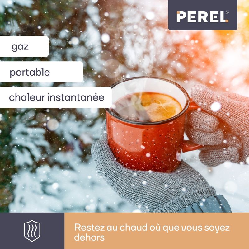 Perel – Chauffage de terrasse au gaz 4500W – Compact et mobile – Fonctionne au butane et propane – Chaleur radiante pour jardin et balcon - Image 4