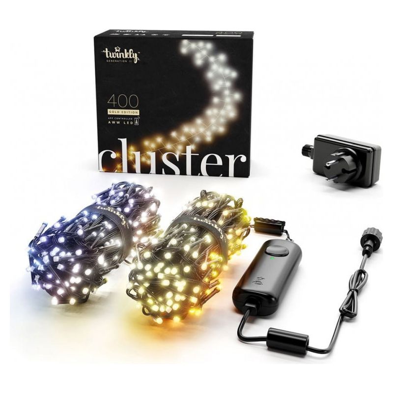 Guirlande lumineuse Twinkly Cluster 400 LED AWW, fil noir, prise F (type UE), 6 m - Image 2