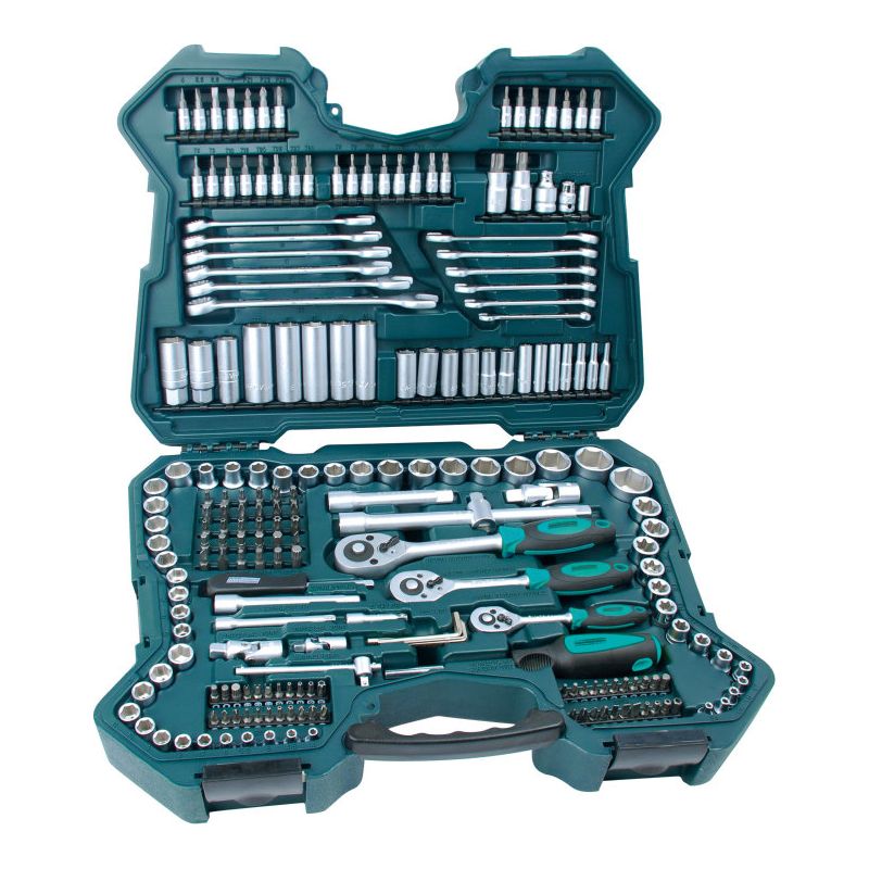 Brüder Mannesmann – Jeu de clés à douille 215 pièces 98430 – Coffret cliquet réversible 1/4, 3/8, 1/2 – Acier chrome-vanadium – Pour travaux - Image 8