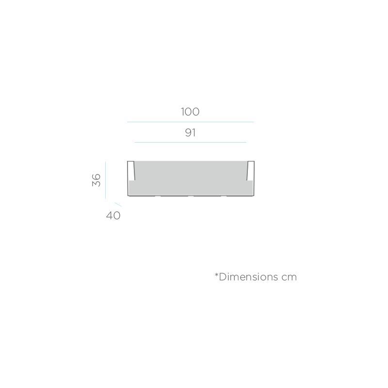 Moovere – Jardinière rectangulaire 100x40x36 cm – Polyéthylène résistant aux UV – Volume de plantation 60,7 litres – Pour intérieur et extérieur Pot - Image 5