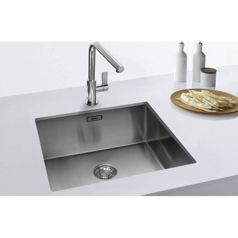Franke – Évier 1 bac en acier inoxydable MRX 110-50 – Montage sous plan – Dimensions 540x440 mm – Trop-plein caché – Bonde à panier 3 1/2“ Adapter - Image 2