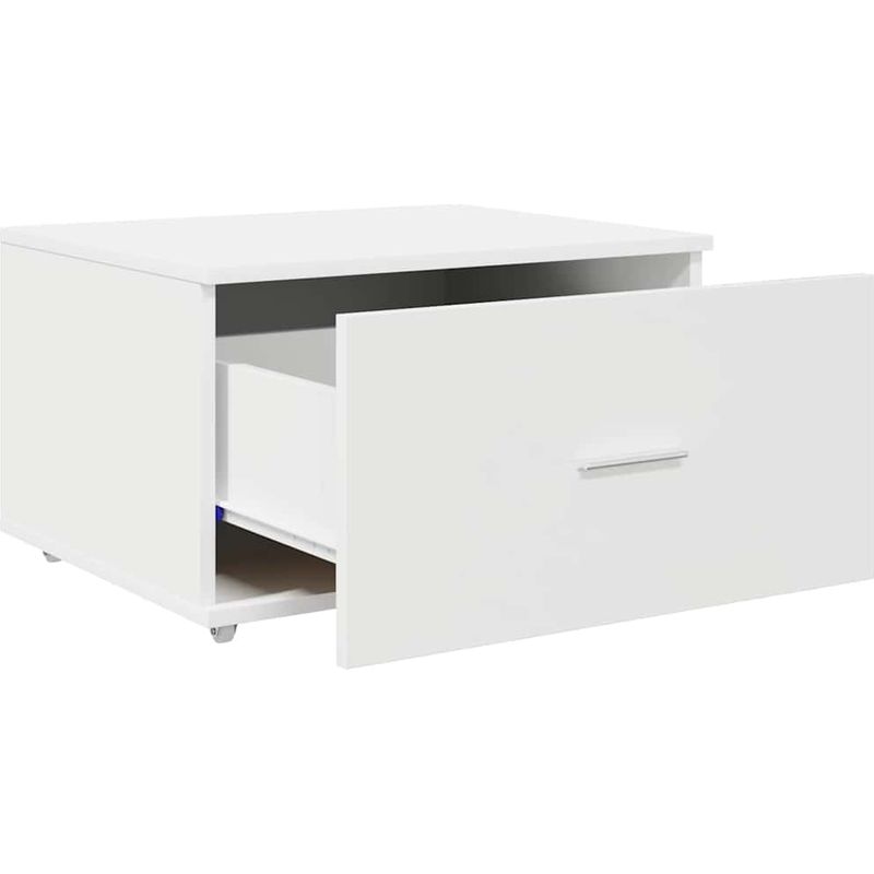 Vidaxl – Armoire à tiroirs 55 x 45 x 31 cm – Bois d'ingénierie blanc – Tiroirs à ouverture fluide – Grand espace de rangement - Image 5