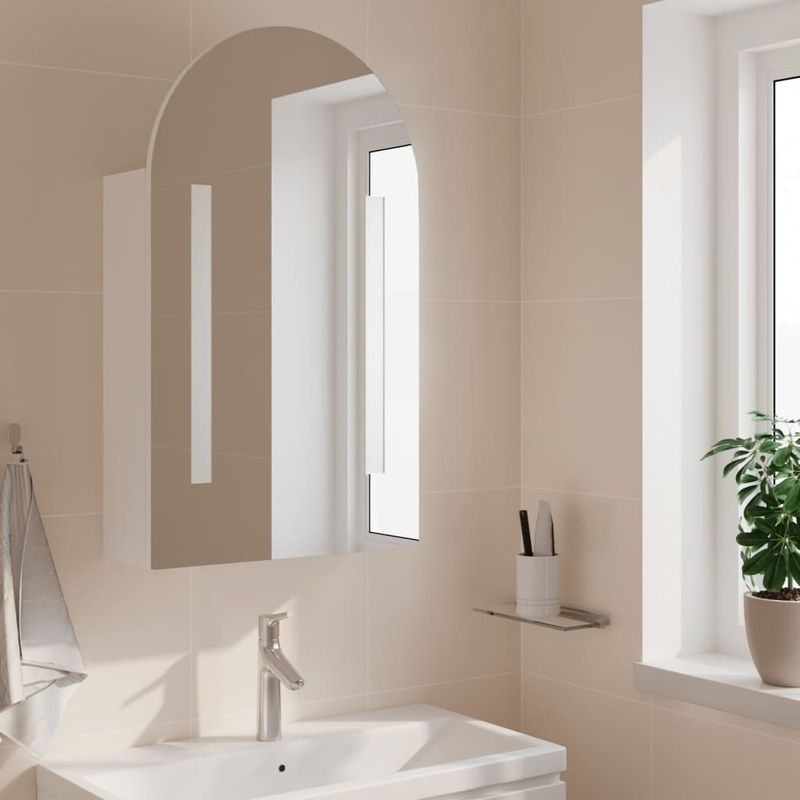 Vidaxl – Armoire murale de salle de bain à miroir LED – Dimensions 42x13x70 cm – Bois d'ingénierie résistant à l'humidité – Étagères réglables - Image 4