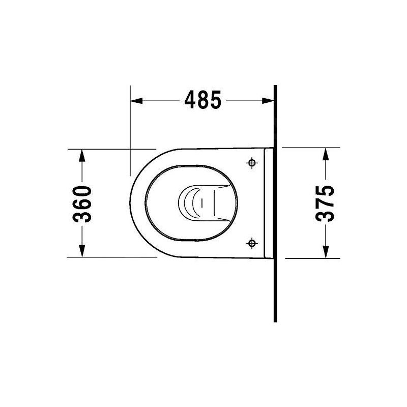 WC suspendu Duravit Starck 3 Compact 48,5 cm, WC à évacuation - Image 2
