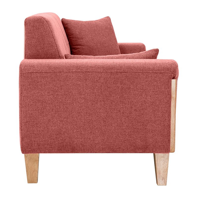 Miliboo – Canapé scandinave 3 places en tissu effet velours texturé terracotta – Structure en hévéa massif – Dimensions L184 x P74.5 x H78.5 cm - Image 3