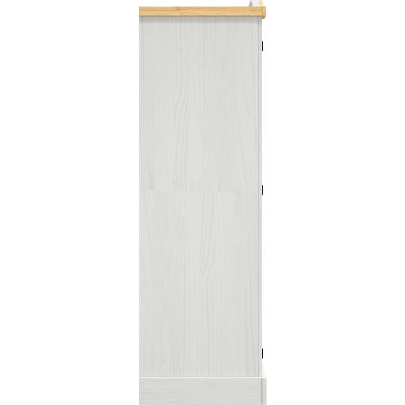 Vidaxl – Garde-robe en pin massif blanc – 3 portes – Compartiment penderie et étagères – Style mexicain Corona – Dimensions 151x52x170 cm Meuble - Image 8