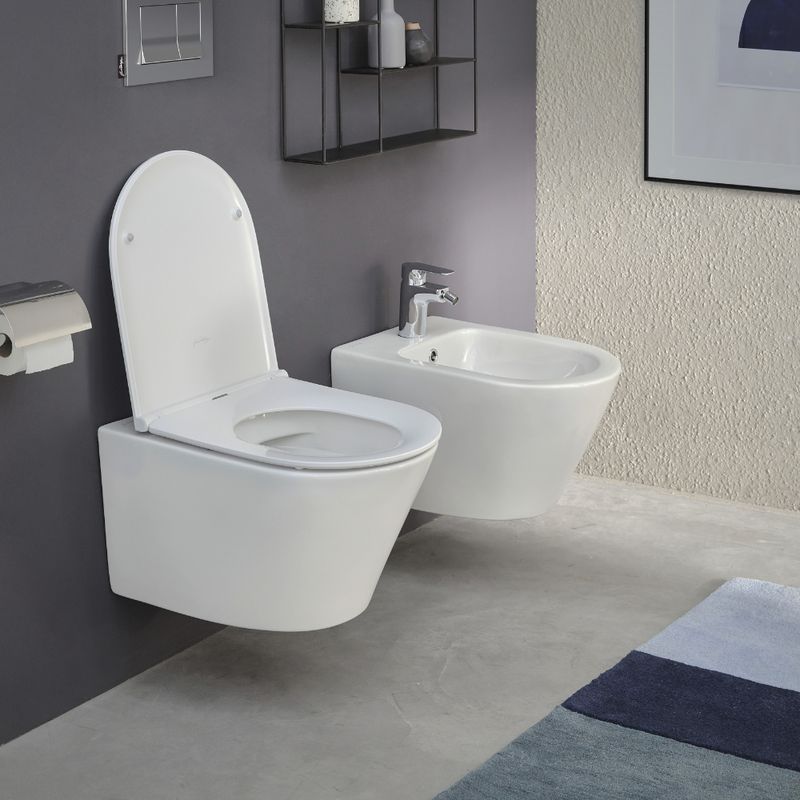 WC suspendu sans bride JACOB DELAFON Rodin+ avec abattant - Image 3