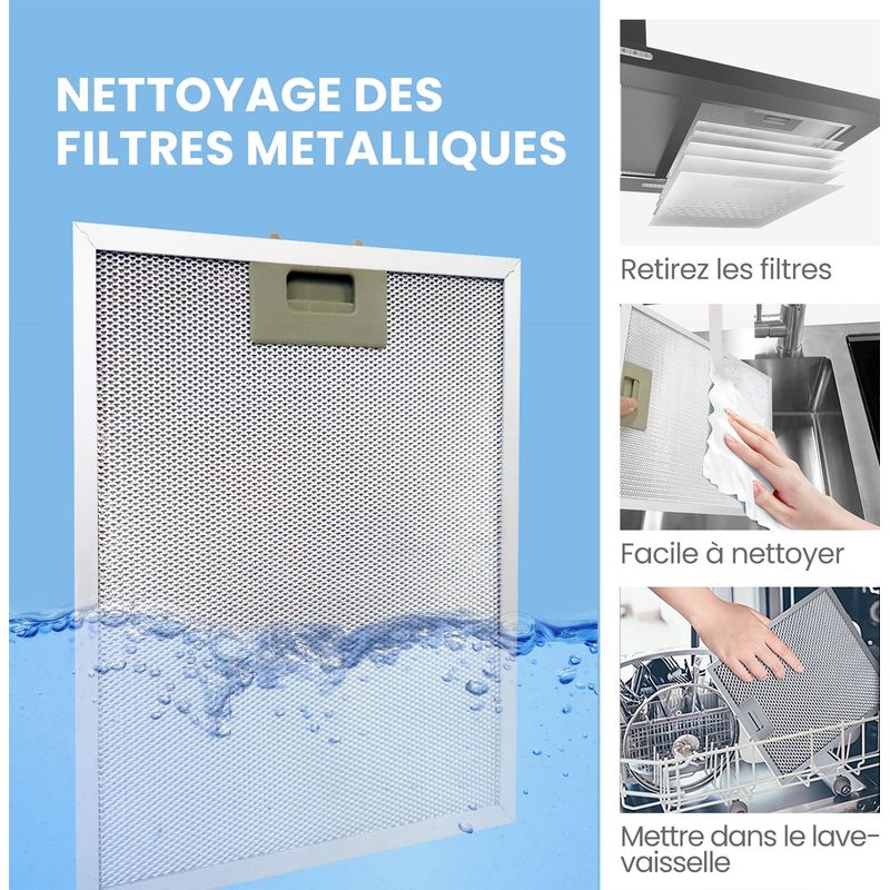 Comfee – Hotte décorative murale 90cm – 3 vitesses – 2 filtres à charbon – Recyclage ou évacuation – Lumière LED – Noir Adapter - Image 3