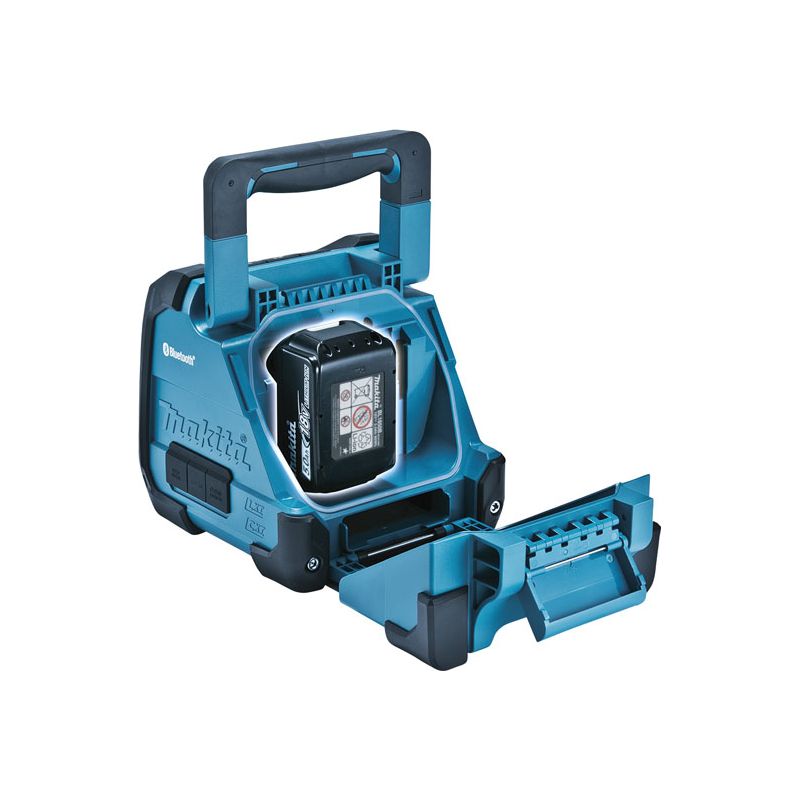 Makita – Enceinte Bluetooth DMR200 – Protection IP64 contre poussière et éclaboussures – Hybride batterie/secteur 18/230V – 2 enceintes 100mm/36mm - Image 7