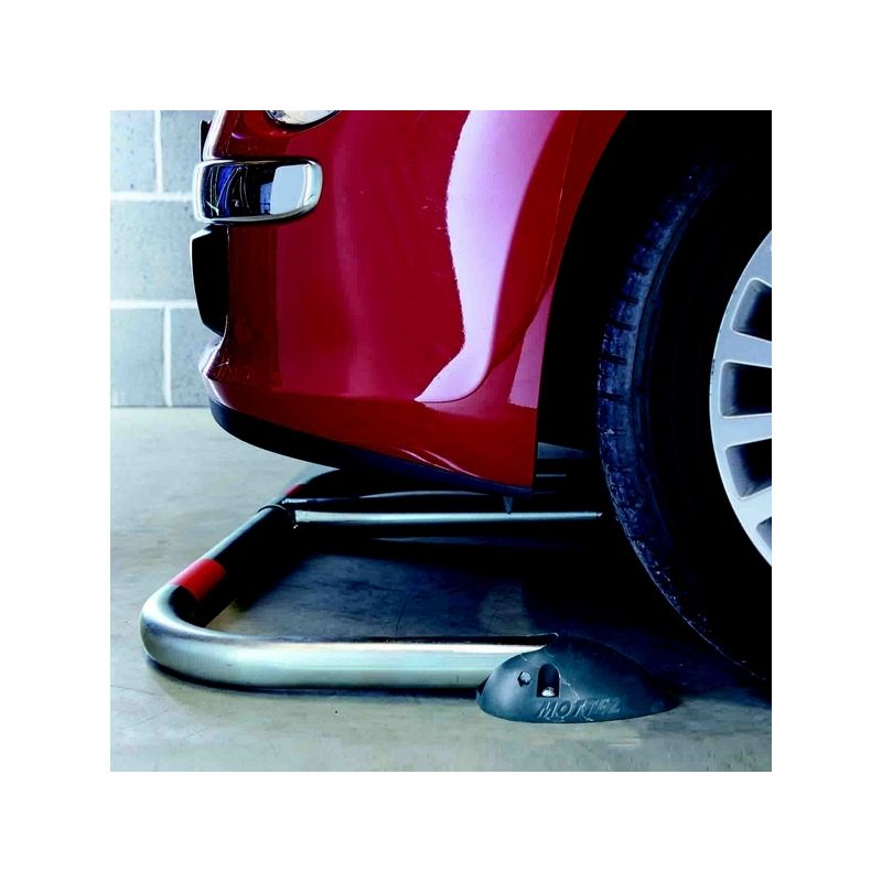 Mottez – Barrière de parking rabattable 3 pieds – Structure en tube Ø 50 mm – Embases en résine haute résistance – Résiste à 10 tonnes de compression - Image 2