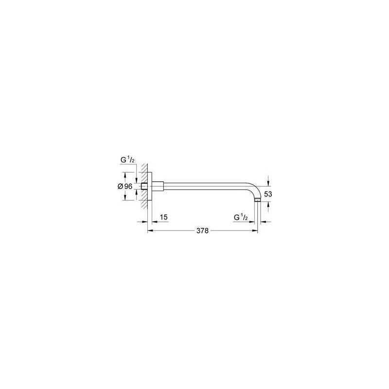 Grohe Rainshower bras de douche moderne 37,8cm de saillie Adapter - Image 2