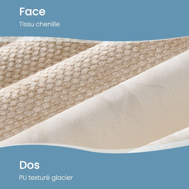 Vasagle – Lot de 4 chaises de salle à manger – Tissu chenille et PU texturé glacé – Support métallique – Pieds réglables – Dossier ergonomique - Image 3