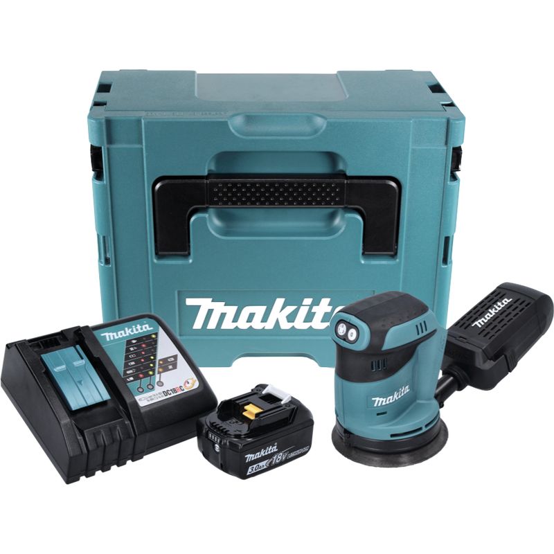 Makita – Ponceuse excentrique 18V – 3 vitesses – Moteur Brushless – Pour ponçage bois dur et teck – Coffret MAKPAC Adapter - Image 5