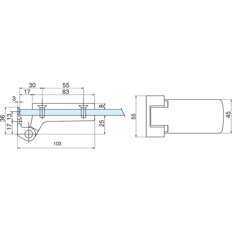 Paumelle 4203 - STREMLER Chromé mat Adapter - Image 3