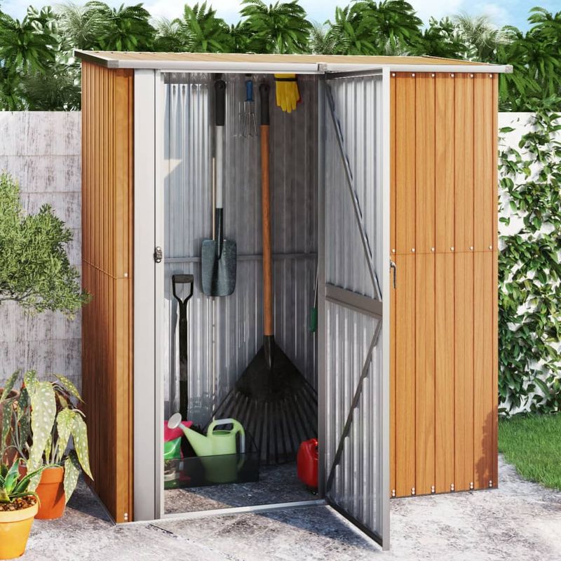 Vidaxl – Abri de jardin métal 180,5 x 97 x 209,5 cm – Acier galvanisé – Toit en pente pour évacuation des eaux – Porte verrouillable - Image 2