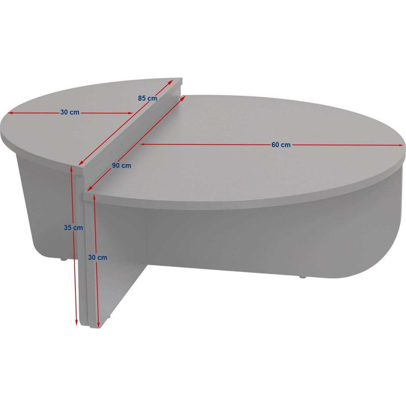 Calicosy – Ensemble de 2 tables basses gigognes 90x90x35 cm – Panneaux mélaminés décor marbre gris – Design contemporain pour salon Adapter - Image 2