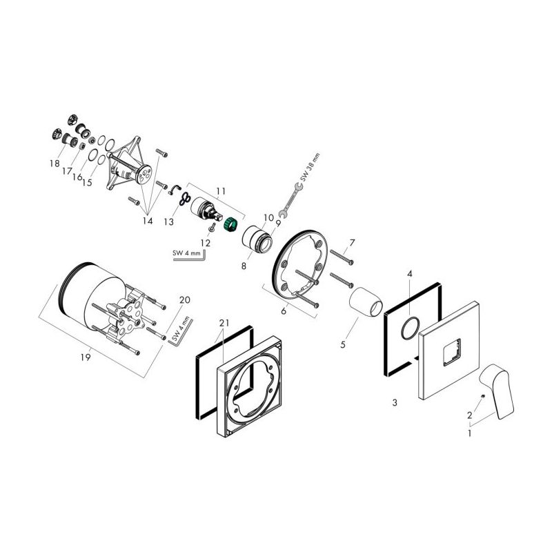 Hansgrohe Vivenis - Mitigeur de douche encastré, chrome 75615000 - Image 4