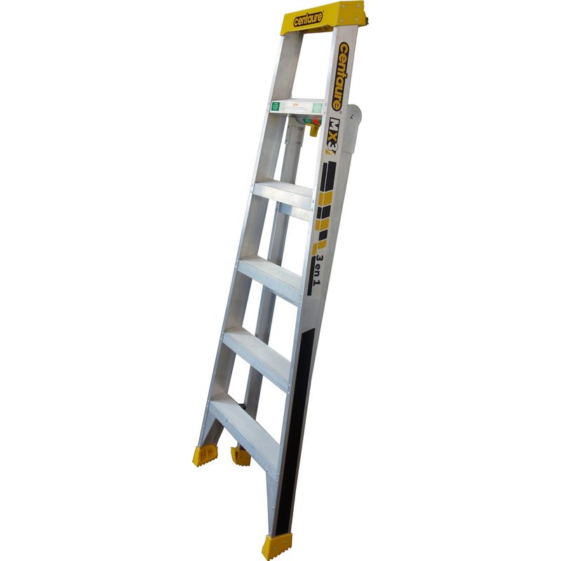 Centaure – Escabeau 3 en 1 – Échelle d'appui et extensible – Hauteur de travail max 3,2m – Tablette porte-outils intégrée – Patins antidérapants - Image 5