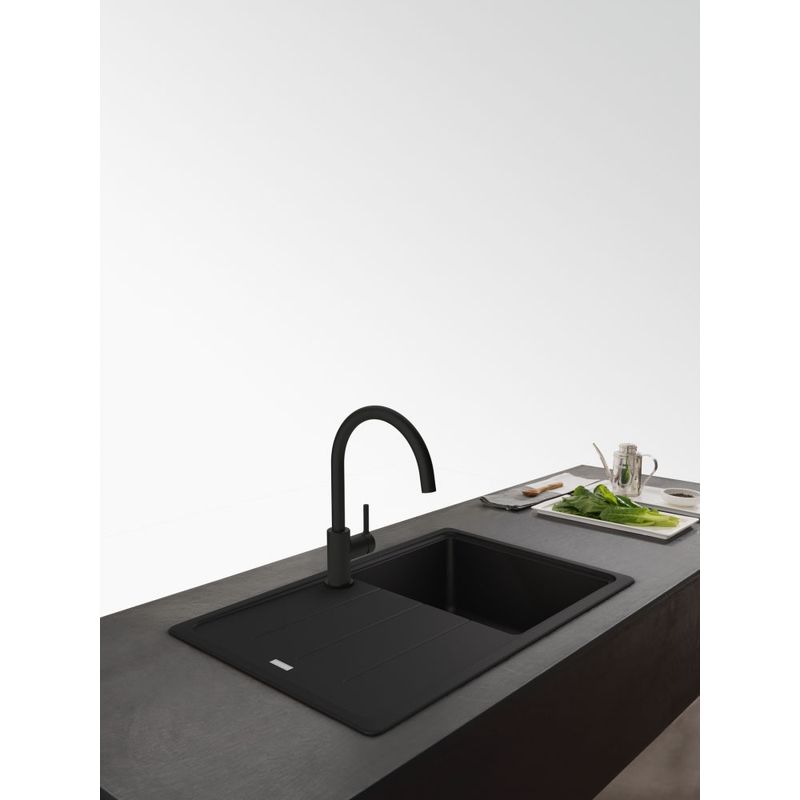 Franke – Mitigeur de cuisine noir mat col de cygne 360° – Débit 15,45 L/min – Installation facile avec flexibles 3/8" – Laiton robuste - Image 3