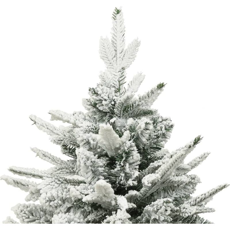 Vidaxl – Sapin de Noël artificiel vert 210 cm – Flocons de neige PVC/PE – Support en acier pour stabilité – Réutilisable chaque année - Image 3