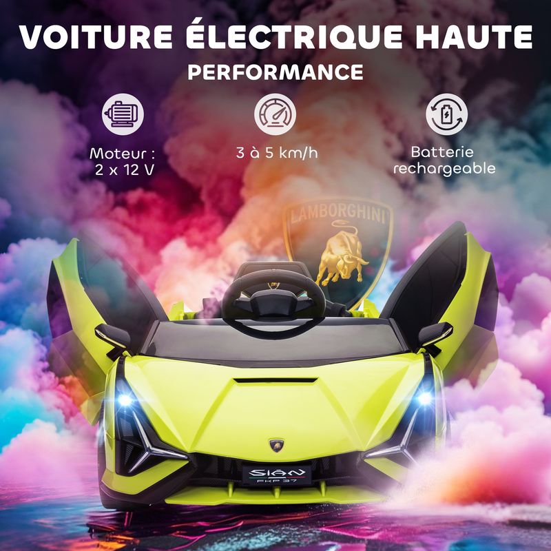 Homcom – Voiture électrique enfant 12V – Télécommande 2,4G – Sons et lumières – Siège ergonomique – Pour 3-5 ans – Charge max 25kg – Vert - Image 3