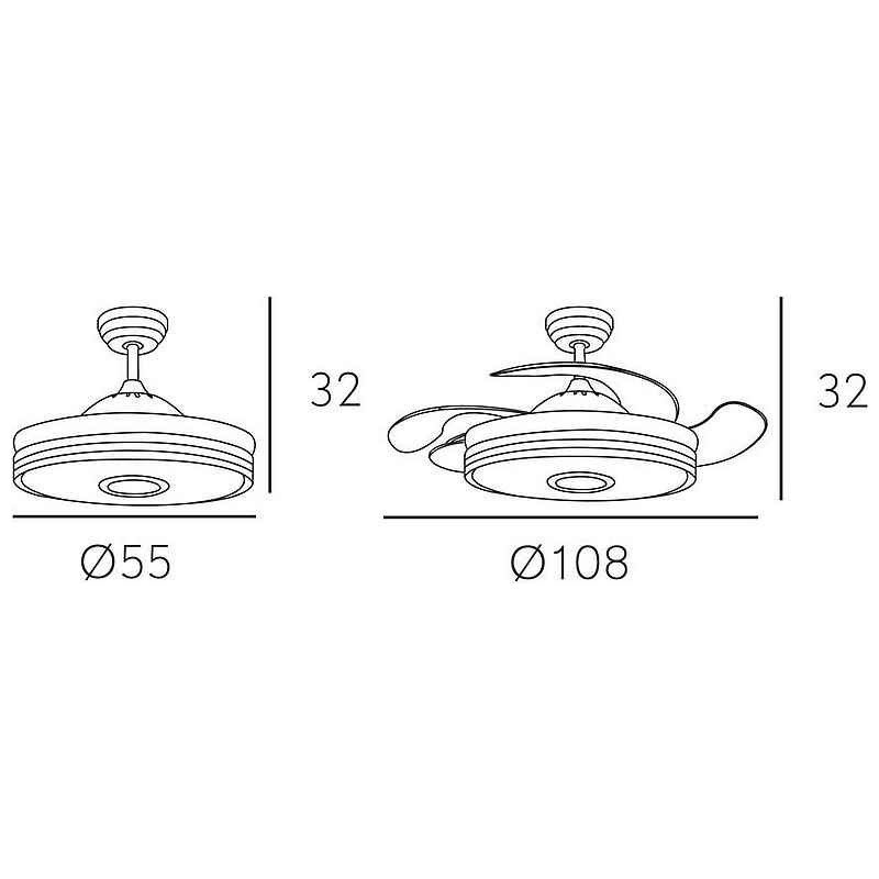 FABRILAMP Ventilateur DC 72W, 6120 lm, Bluetooth, 3 pales, 6 positions de vitesse, idéal pour rafraîchir et améliorer la circulation de l'air Adapter - Image 4