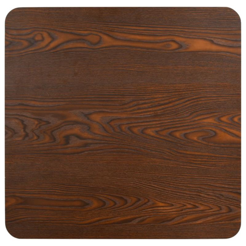 Vidaxl – Table de bistro marron foncé 60x60 cm MDF – Piètement acier – Épaisseur 3,8 cm – Pour 2 personnes – Facile à assembler - Image 3