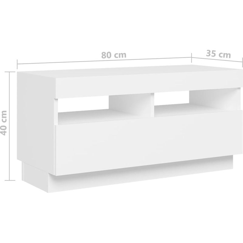 Vidaxl – Meuble TV avec lumières LED RGB – Dimensions 180x35x40 cm – Construction robuste – Espace de rangement pour appareils multimédia - Image 4