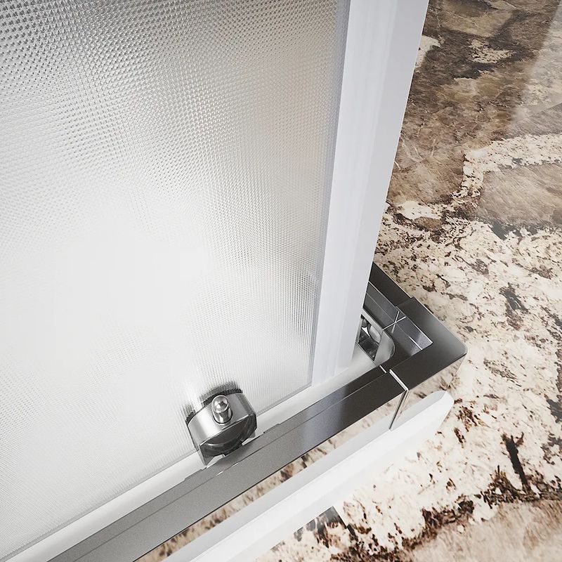 Paroi de douche coulissante 80x100 cm Aluminium Chromé Verre 6 mm moulé h185 - Réversible Mod. Tonga - Image 4