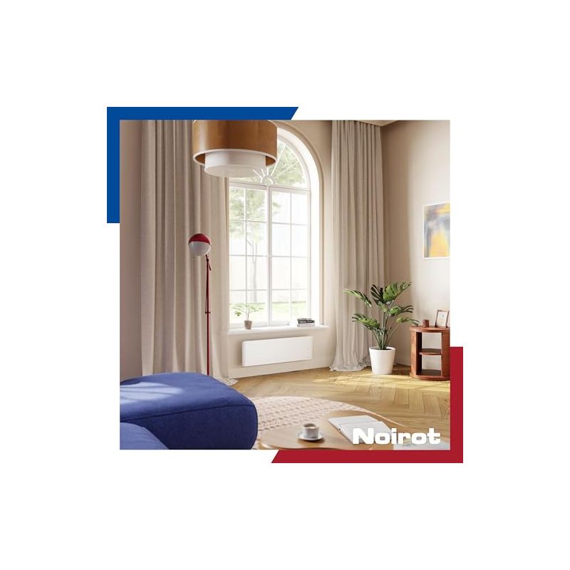 Radiateur à inertie double corps de chauffe NOIROT Evolution plinthe 1000W blanc connecté - Image 5