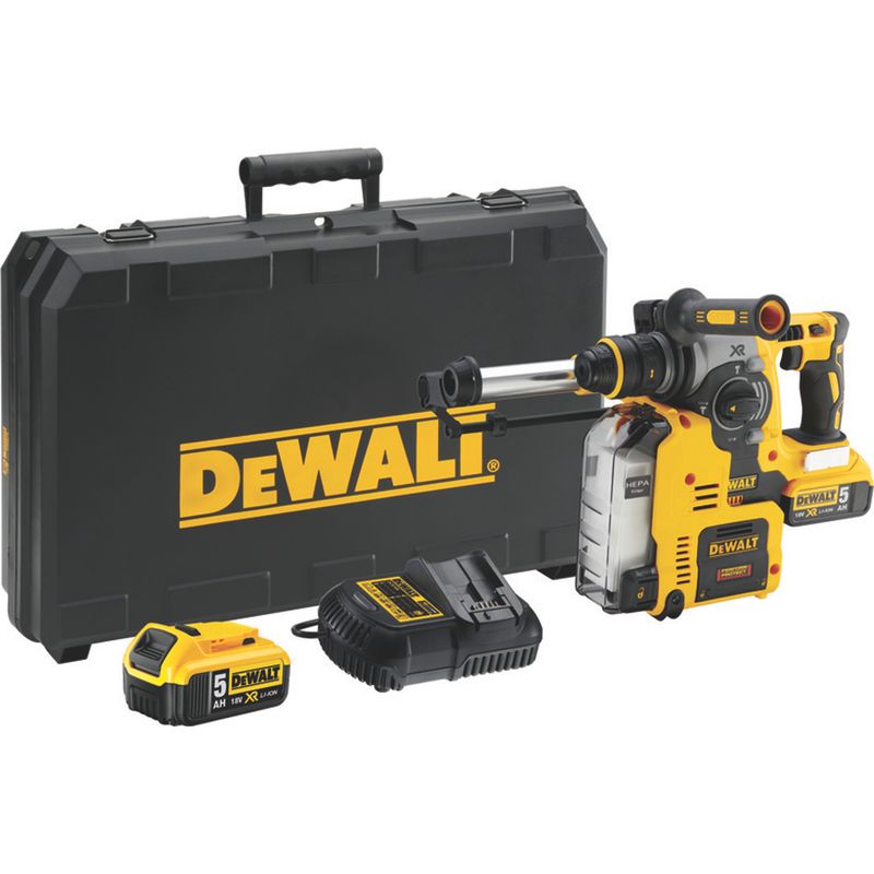 Dewalt – Marteau combiné sans fil 18V – 2 batteries 5,0 Ah – Moteur sans balais – Énergie de choc 2,1 J – Perçage béton jusqu'à 24 mm - Image 8