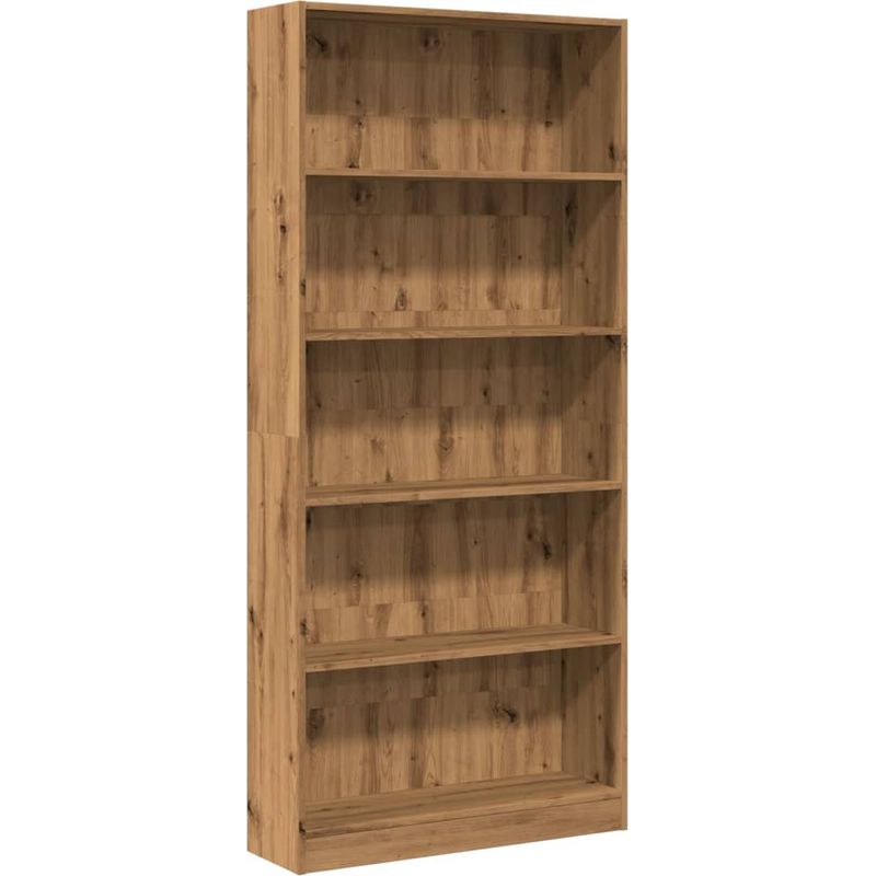 Vidaxl – Bibliothèque chêne artisanal 80x24x176 cm – Bois d'ingénierie – Compartiments ouverts pour rangement – Facile à entretenir - Image 2