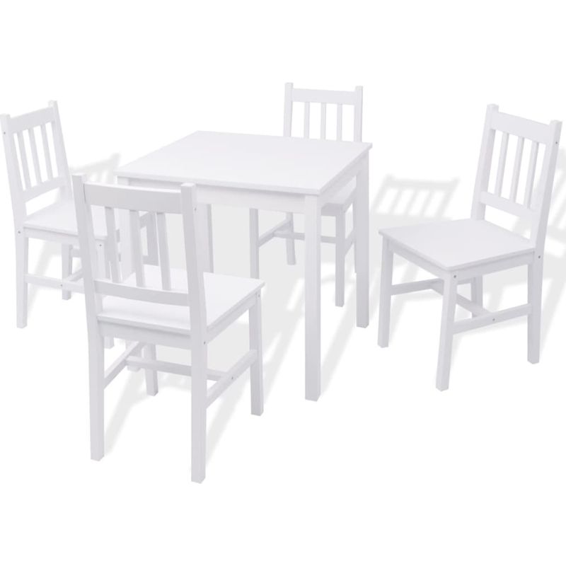 Ensemble de salle à manger 5 pièces Pinède Blanc vidaXL - Image 2
