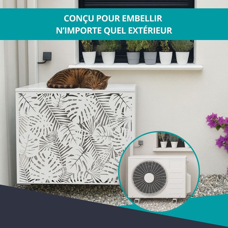 Atole – Cache climatiseur en aluminium thermo-laqué – H. 80 cm x L. 100 cm x P. 54 cm – Résistance aux intempéries et UV – Fabrication française - Image 5