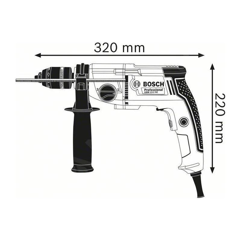 Bosch – Perceuse 750W à 2 vitesses – Mandrin à serrage rapide 13mm – Couple 39,5Nm pour perçage acier 13mm – Pour bois dur et béton armé - Image 4