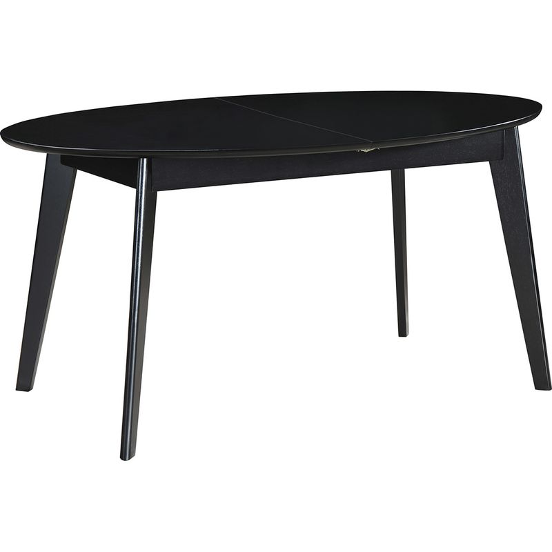 Miliboo – Table extensible ovale en bois noir 160-200 cm – Rallonges intégrées – 4 à 6 couverts – Piètement en hévéa massif - Image 3