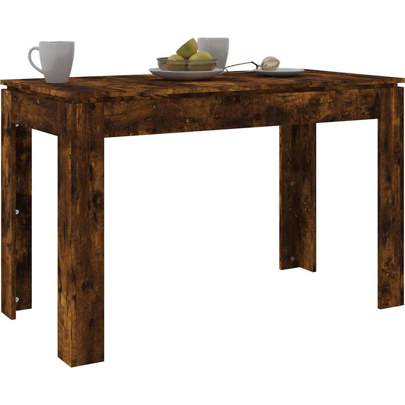 Vidaxl – Table à dîner chêne fumé 120x60x76 cm – Bois d'ingénierie – Surface lisse et résistante à l'humidité – Style minimaliste Vase - Image 3