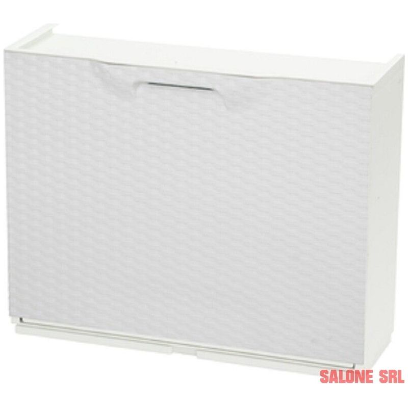 Armoire A chaussures modulable 4 modules en rotin blanc 51x17x40 cm h porte battante - Image 2
