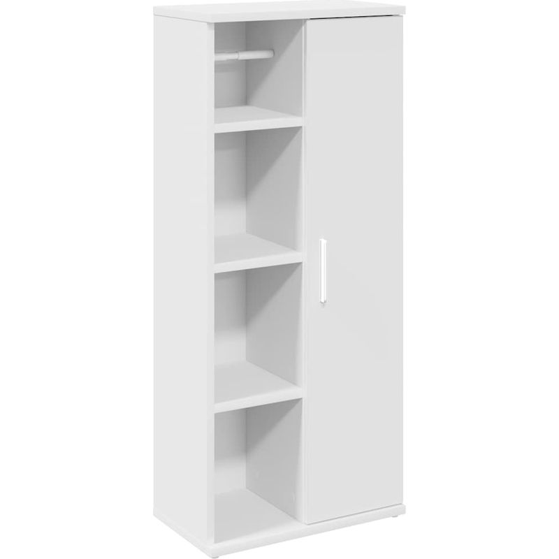 Vidaxl – Meuble sous vasque simple blanc 39x22x90 cm – Bois d'ingénierie résistant à l'humidité – Porte-rouleau intégré – Grand espace de rangement - Image 2
