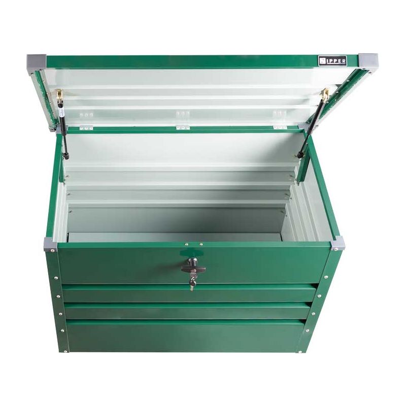 Conteneur boite de jardin en metal vert 100x61x62 cm ZIPPER zi-gab100gr - Image 3