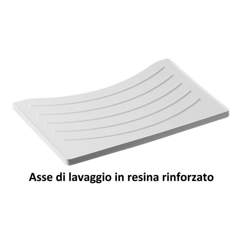 Negrari – Meuble double vasque en PVC effet chêne – 2 portes – Bac en polypropylène avec planche à laver – Kit de vidange auto-nettoyant - Image 6