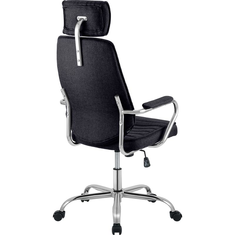 CLP – Chaise de bureau rembourrée avec tissu polyester – Hauteur réglable 46-57 cm – 5 roues anti-roulis – Capacité 120 kg – Confort optimal - Image 5